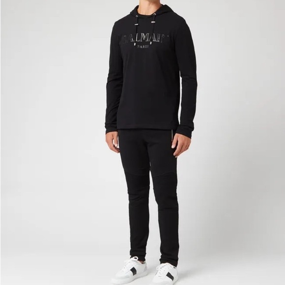 Balmain Men's Lightweight Hoodie - NAVY - Picture 3 of 6